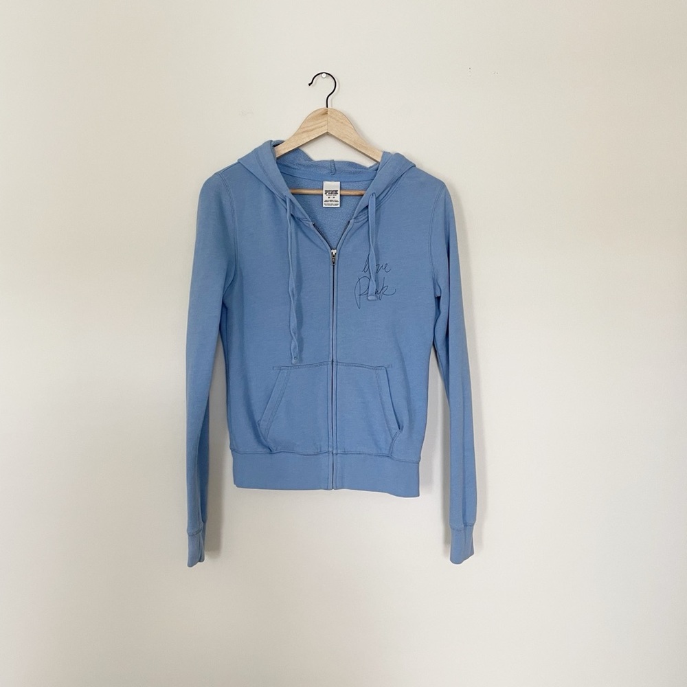 Victoria's Secret Pink Blue Full Zip Hoodie